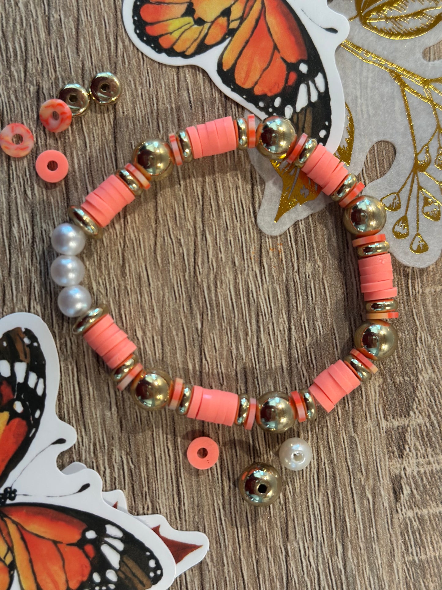 Orange and Gold Bracelet